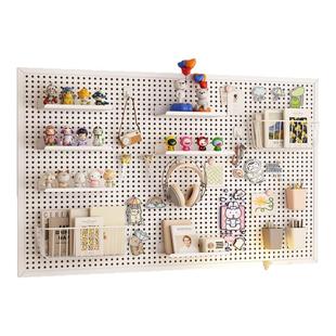 书桌洞洞板置物架墙上收纳学习宿舍墙面造型金属冲孔板展示架定制