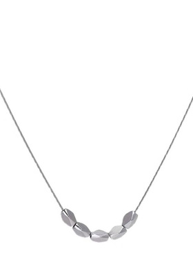 钛钢轻奢小银豆锁骨链女