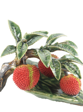 荔枝满堂红水果家居装饰石湾陶瓷