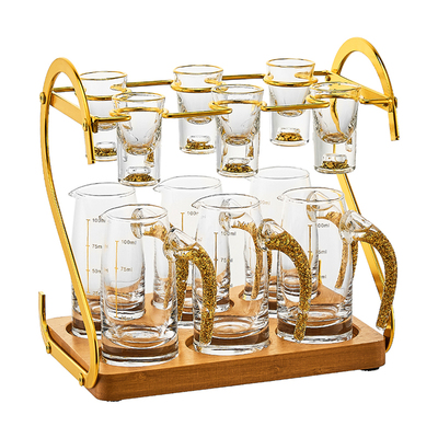 中式玻璃白酒杯套装家用小酒杯烈酒杯二两分酒器高级感子弹杯酒具