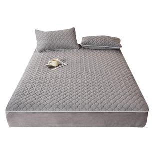 牛奶绒夹棉床笠单件加厚保暖珊瑚绒床罩2025年新款冬季床垫保护罩