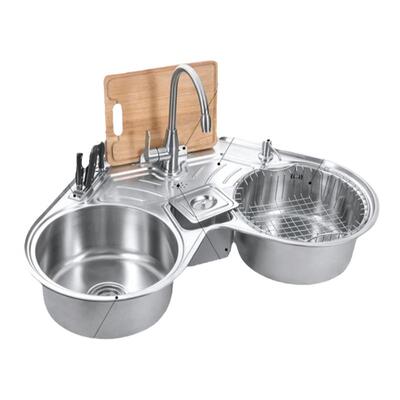 洗菜盆转角柔美304不锈钢异形