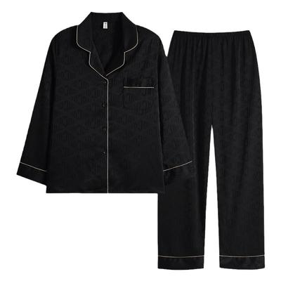 女士冰丝绸春夏季睡衣家居服套装