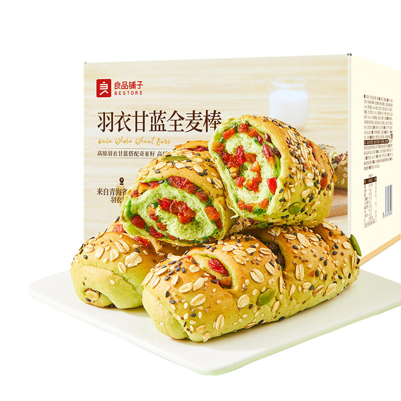 良品铺子羽衣甘蓝全麦面包棒粗粮糕点心