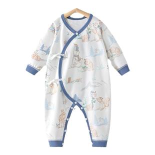 贝肽斯婴儿衣服纯棉连体衣长袖春秋款新生婴幼儿宝宝哈衣打底睡衣