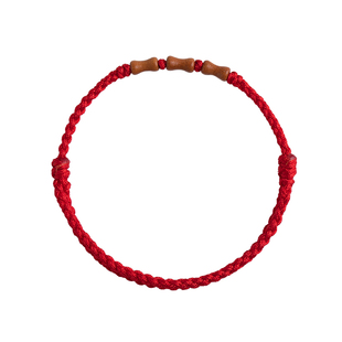 2026本命年朱砂红绳手链编织绳手串桃木红手绳编织红色手绳红手链