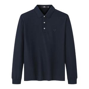 七匹狼长袖polo衫2024秋季新品华夫格时尚休闲翻领长袖T恤男上衣