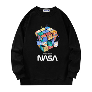 NASA STUSY美式高街2026新款春秋装男款宽松情侣潮牌圆领卫衣