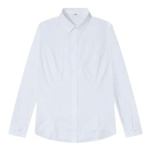 职业女装白衬衫短袖工作服正装修身长袖大码工装条纹粉色衬衣OL