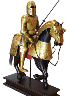 中世纪骑士欧式风铁马电视柜盔甲