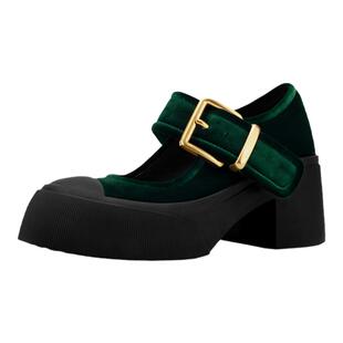 【复古少女】Thirty More玛丽珍鞋女2025秋冬新款一字带粗跟单鞋