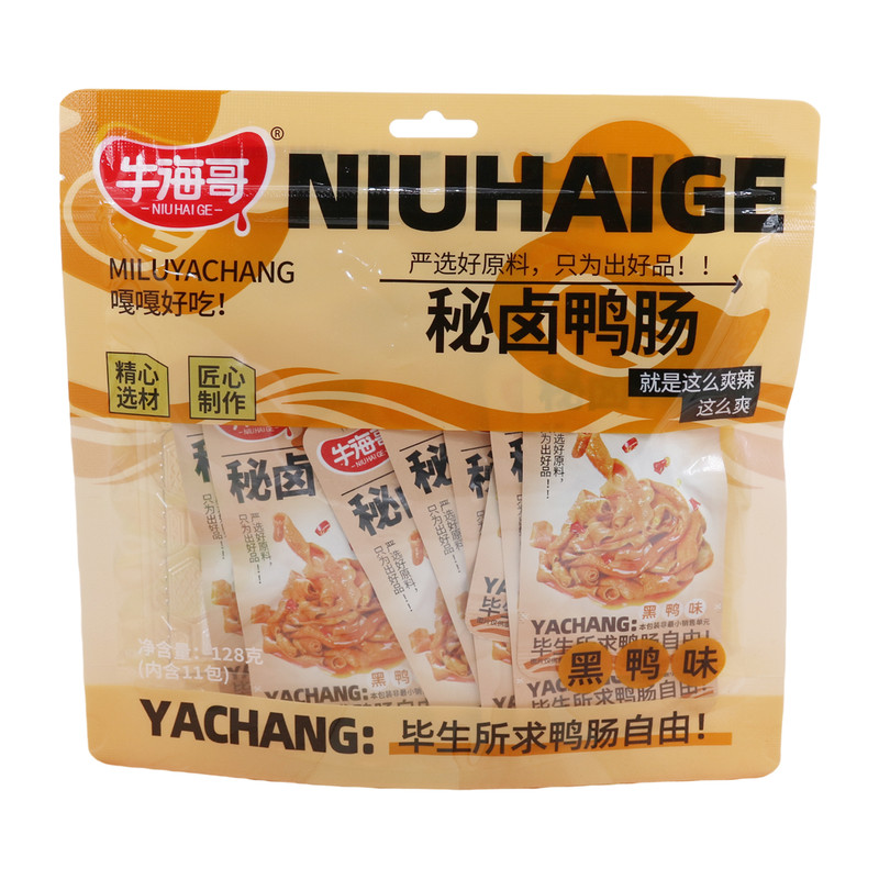 牛海哥秘卤鸭肠即食卤味零食128g