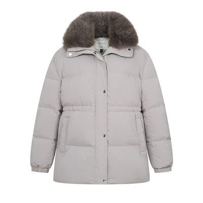 HeyDress三防毛领羽绒服女冬季宽松收腰三星95白鸭绒加厚保暖外套