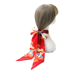 大红色中国风长条小丝巾女春秋夏季绑包包提手柄丝带装饰领带发带