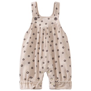 女宝宝可爱灯芯绒背带裤春款婴儿暗扣吊带裤女孩裤子儿童外出长裤