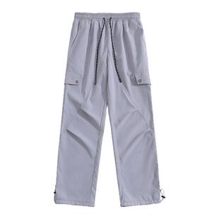 胖胖哥伞兵工装裤男士春季美式高街登山运动裤大码宽松休闲裤子