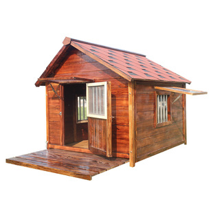 狗屋户外防水大型犬狗窝实木犬舍狗别墅防雨室外狗房子四季宠物窝