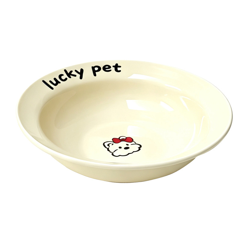 大号陶瓷猫狗飞碟盘大容量大口径