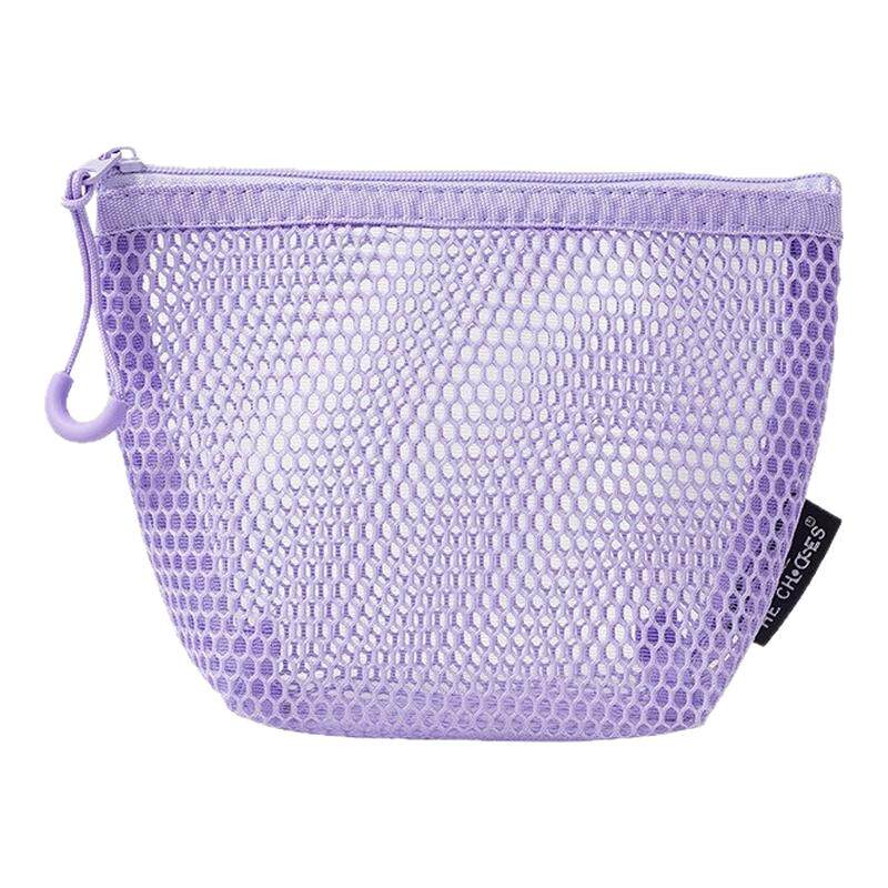 多巴胺网纱化妆包收纳袋小包网纱收纳袋大容量便携式洗漱包透明袋