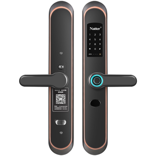 耐特natter新款指纹远程密码锁幸福一号防盗门智能磁卡感应一握开