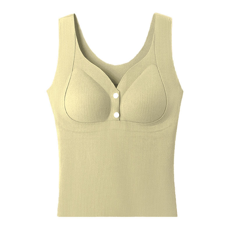 十月皇后哺乳吊带背心带胸垫舒适孕妇产后喂奶免穿秋冬保暖内衣