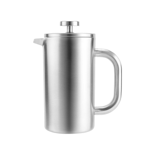 微瑕不锈钢304双层隔热法压壶马卡龙色咖啡壶过滤冲茶器野餐压壶