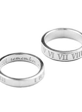 s999足银情侣戒指罗马表白手工