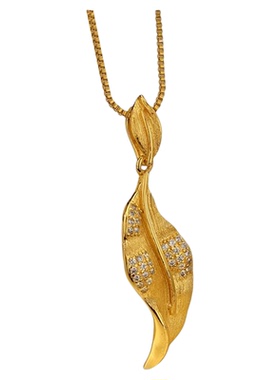 福中禧时尚镀金叶子吊坠项链女款