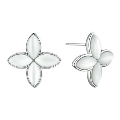 abyb四叶草耳环白贝母轻奢耳钉