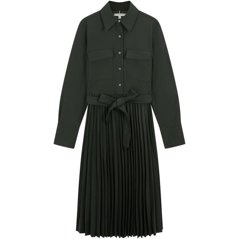 Tommy女装收腰宽松百褶衬衫裙
