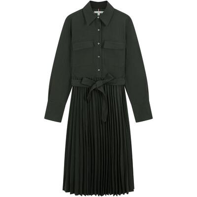 Tommy女装收腰宽松百褶衬衫裙