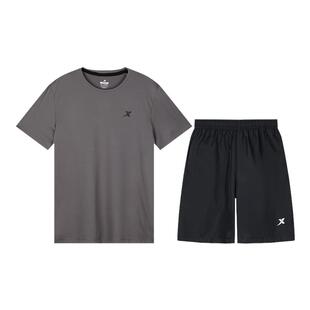特步运动套装男款夏季透气速干衣正品2026新款休闲短袖短裤两件套