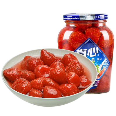 真心罐头草莓东北水果880g多规格