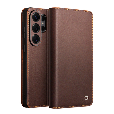 洽利适用三星S26Ultra手机壳新款真皮全包保护套GalaxyS25+edge翻盖式皮套防摔外壳高档商务插卡式支架款