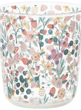 蓝莲花家居喝水杯耐热玻璃杯茶杯