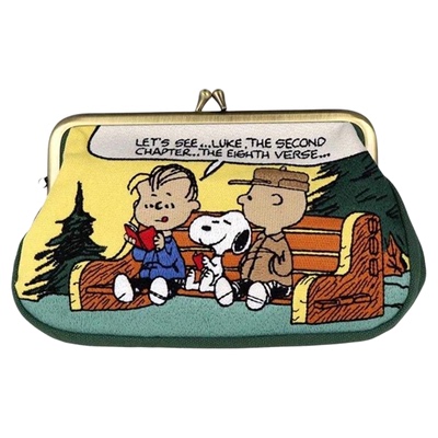 日系卡通狗狗刺绣口金零钱化妆包