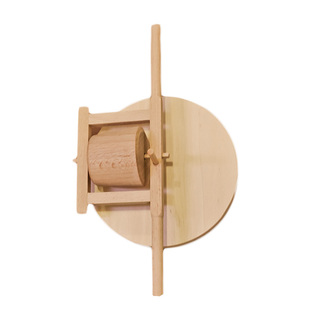 家居饰品 圆形老石碾子工艺品 木制农村微型石磨摆件 小农具模型