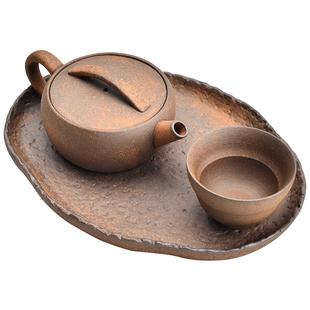 原矿茶壶粗陶老岩泥迷你汉瓦壶100容量功夫泡茶透气可养七彩包浆