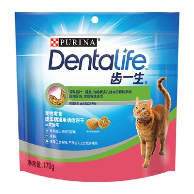 齿一生成猫三文鱼味洁齿饼干170g