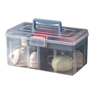 茶具收纳盒整理箱放装茶杯水杯茶叶包分格盒方形防尘整理置物箱子