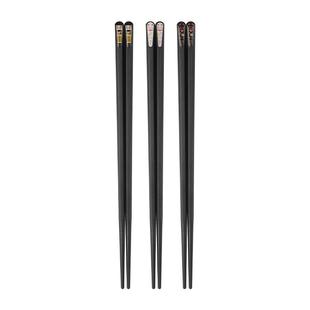 日式合金尖头寿司筷一人一双分餐耐高温防滑防霉家用高端抗菌筷子