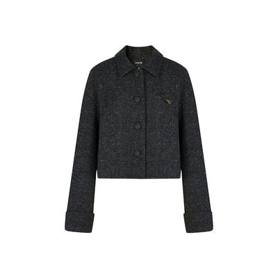 none小香风粗花呢精致百搭外套