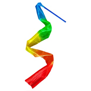 彩绸舞彩带张灯结彩七彩带棒舞蹈道具新年广场舞跳舞专用手持道具