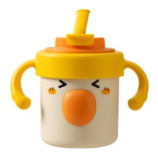 精灵兔儿童水杯家用316L不锈钢宝宝刻度吸管杯学饮杯家用牛奶杯