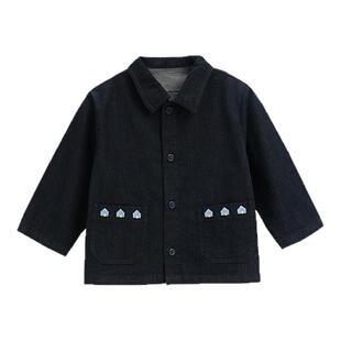 whitewheat儿童2025春季新款上衣女宝休闲衣服男童春秋款牛仔外套