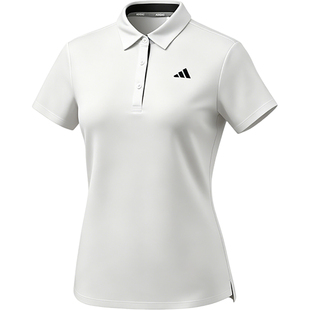 Adidas/阿迪达斯官方正品新款女白色跑步简约短袖Polo衫KS0432