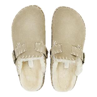 【沈梦辰同款】COOLCHAP进口牛反绒勃肯鞋加绒女手工羊绒包头拖