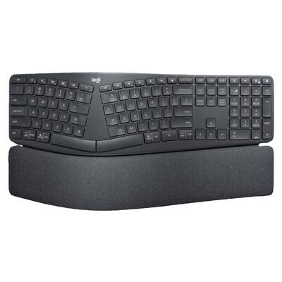罗技ERGO K860无线蓝牙键盘人体工学分体式商用电脑办公掌托拆包