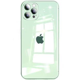 适用于苹果12手机壳新款iPhone12透明玻璃12promax超薄防摔12pro镜头全包高级感12mini女款十二男硅胶纯色套