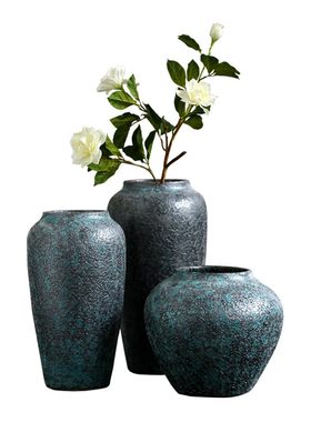 景德镇陶瓷干花花瓶复古装饰品